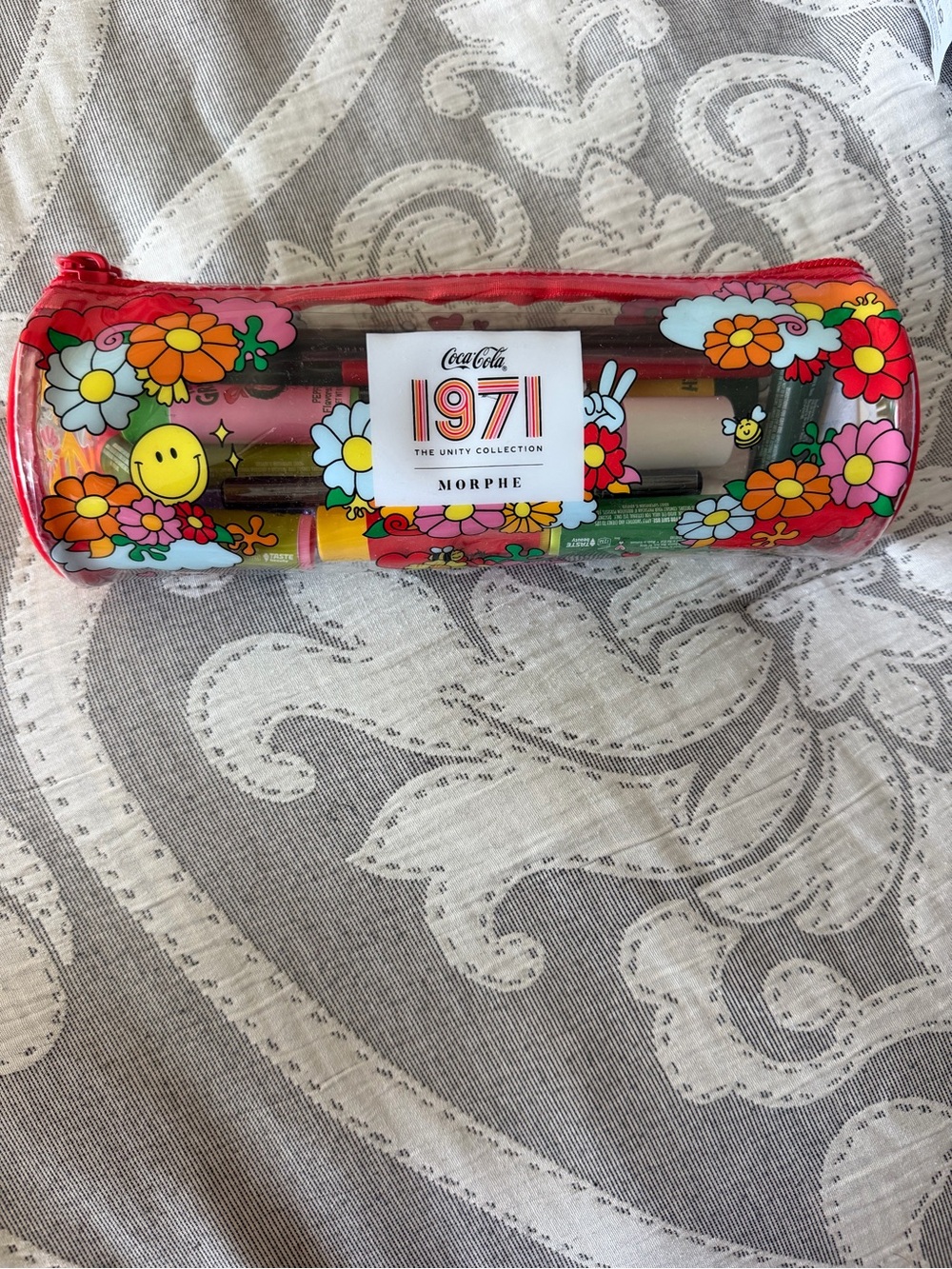 Coca-Cola x Morphe 1971 Floral Red Clear Pencil Case